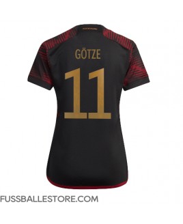 Günstige Deutschland Mario Gotze #11 Auswärtstrikot Damen WM 2022 Kurzarm